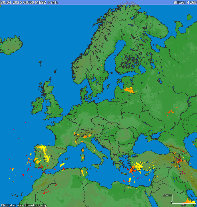Blitzkarte Europa 01.05.2025