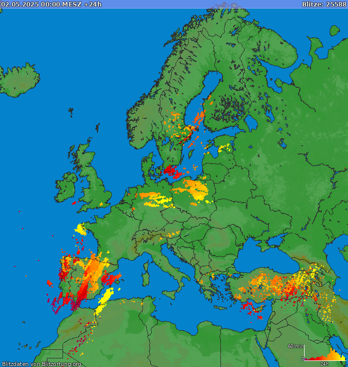 Blitzkarte Europa 02.05.2025