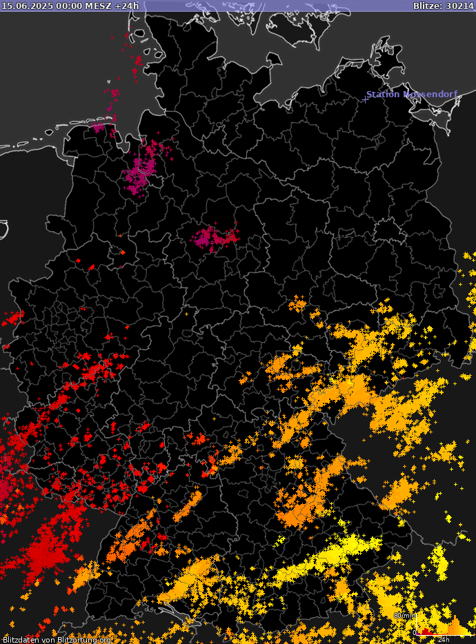 Blitzkarte Deutschland 16.06.2025