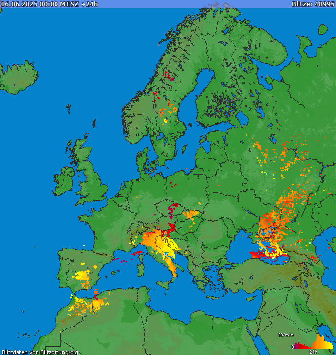 Blitzkarte Europa 17.06.2025