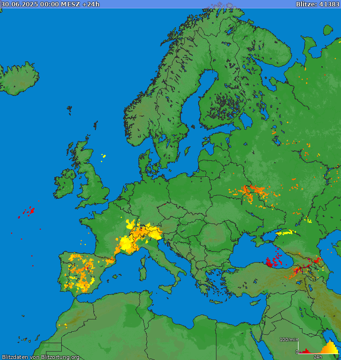 Blitzkarte Europa 01.07.2025