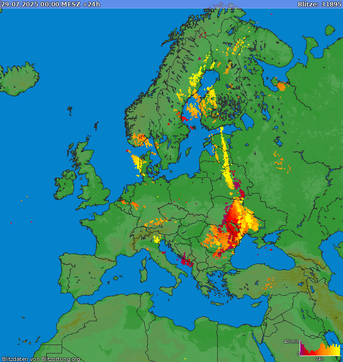 Blitzkarte Europa 30.07.2025
