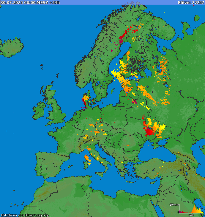 Blitzkarte Europa 31.07.2025