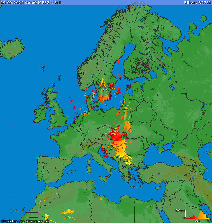 Blitzkarte Europa 15.09.2025