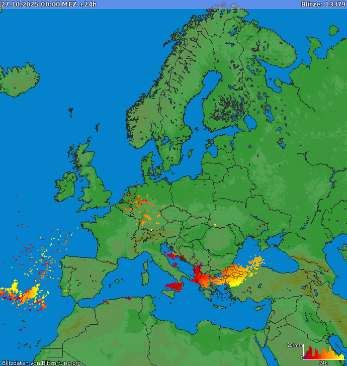 Zibens karte Europa 2025.10.28