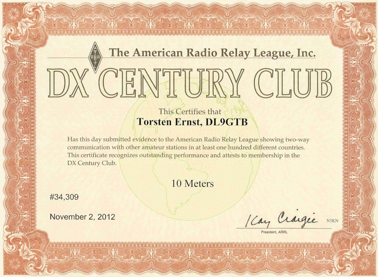 DXCC Diplom 10m